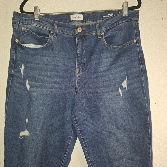Nicole Miller Soho High Rise Ankle Skinny Distressed Jeans Size 16 - Picture 3 of 10